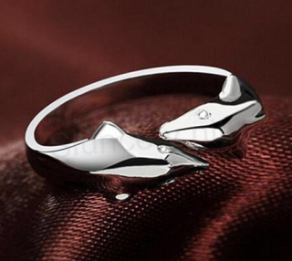 Otevřený prsten s delfíny (BP366)