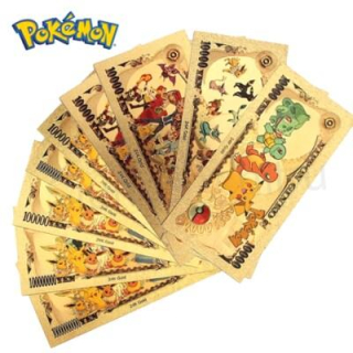 Pozlacená bankovka Pokemon - plaketa (MA18)