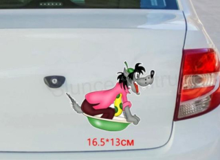 Samolepky na auto wolf well, vlk, jen počkej zajíci číslo 2 (E487)