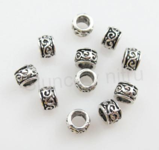 Kovový korálek | mezidíl 5,5 x 4 mm starožitná platina (AA82)