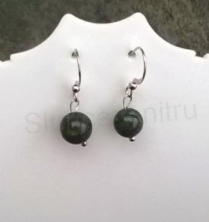 Minerální Serpentinové náušnice platinové (X684)