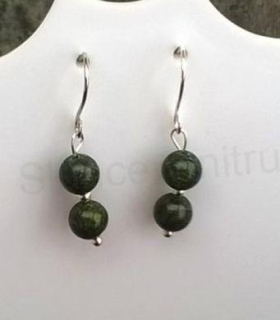 Minerální Serpentinové náušnice platinové (X686)