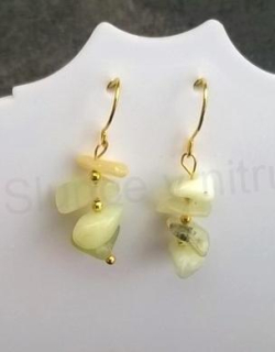 Minerální Serpentinové náušnice zlaté (X688)