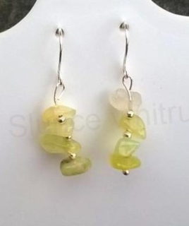 Minerální Serpentinové náušnice stříbrné (X689)