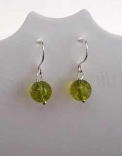 Minerální olivínové náušnice platinové (X693)