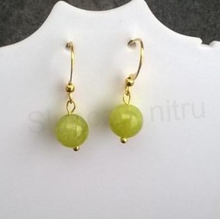 Minerální olivínové náušnice zlaté (X694)
