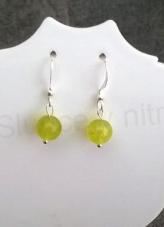 Minerální olivínové náušnice stříbrné (X695)