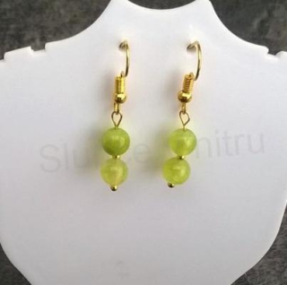 Minerální olivínové náušnice zlaté (X698)