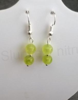 Minerální olivínové náušnice zlaté (X699)