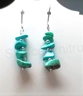 Minerální Tyrkenitové náušnice stříbrné (X704)