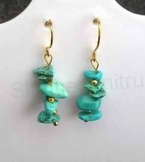 Minerální Tyrkenitové náušnice zlaté (X705)