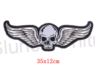 Moto nášivka Skull s křídli velká (C605)