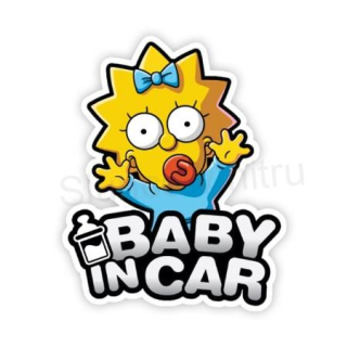 Samolepka na auto Dítě v autě Lisa Simpson (E489)