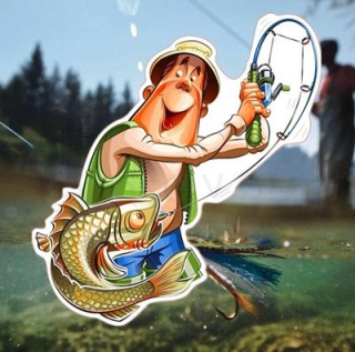 Samolepky na auto pro rybáře (E491)