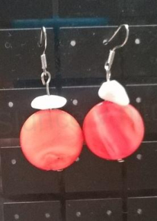 Minerální  náušnice Perleťové (X709)