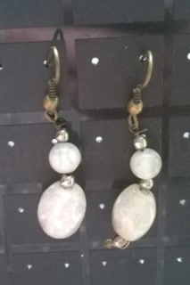 Minerální  náušnice s křemenem (X710)