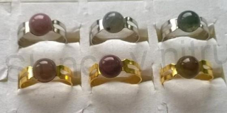 Nastavitelný minerální prsten achát 8,3 x 8,3 mm (X717)