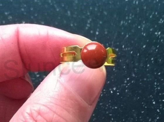 Nastavitelný minerální prsten jaspis zlatý, minerál 8,3 mm (X724)