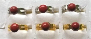 Nastavitelný minerální prsten jaspis, více barev, minerál 8,3 mm (X724)