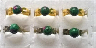 Nastavitelný minerální prsten Rubín v zoisitu (X725)