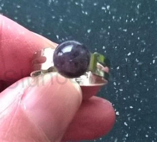 Nastavitelný minerální prsten ametyst 8,3 x 8,3 mm (X729)