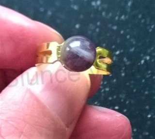 Nastavitelný minerální prsten ametyst 8,3 x 8,3 mm (X729)