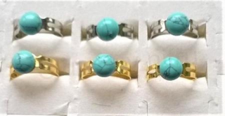 Nastavitelný minerální prsten tyrkys velikost 52 (X734)