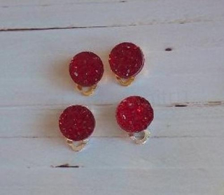 Náušnice klipsy červené (BB591)