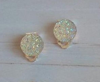 Náušnice klipsy žluté měnící 12 mm (BB593)