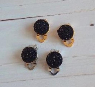 Náušnice klipsy černé měnicí (BB599)