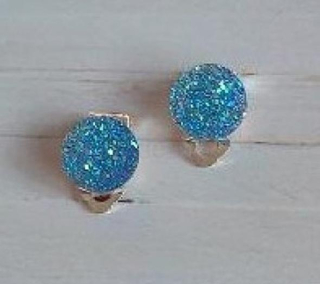 Náušnice klipsy modrá měnicí (BB601)