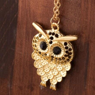 Náhrdelník s přívěškem Sova ve zlaté barvě (BD63)