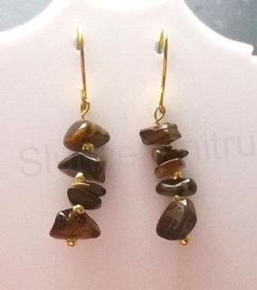 Minerální  náušnice tygří oko (X745)