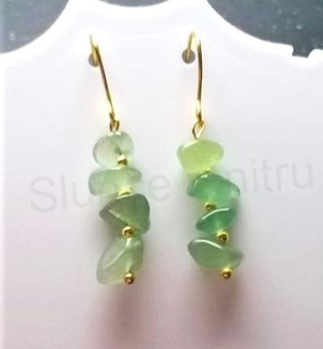 Minerální  náušnice aventurin (X749)