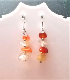 Minerální  náušnice karneol (X753)