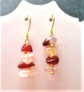 Minerální  náušnice karneol (X754)