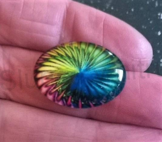 Kabošon ovál - sklo 25x18 mm (AD133)
