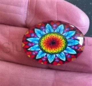 Kabošon ovál - sklo 25x18 mm (AD136)