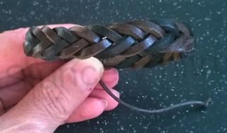 Kožený náramek nastavitelný pletený (BC502)