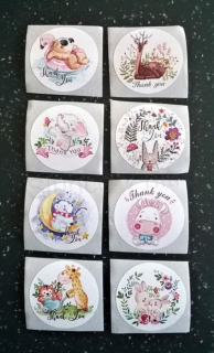 Samolepky, nálepky zvířátka 4 ks (E505)