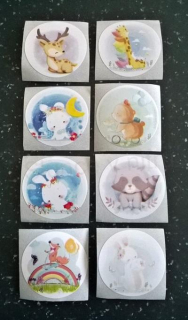 Samolepky, nálepky zvířátka 4 ks (E507)