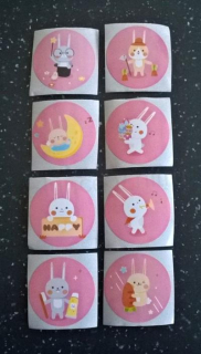 Samolepky, nálepky zvířátka 4 ks (E510)