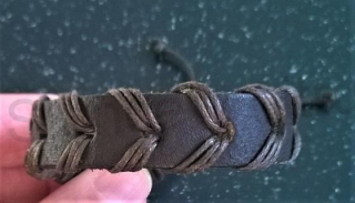 Kožený náramek nastavitelný pletený (BC524)