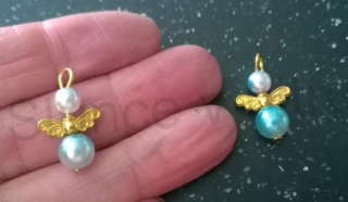 Andílek pro štěstí duhový - talisman - zlatý (H295)