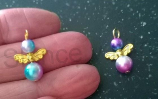 Andílek pro štěstí duhový - talisman - zlatý (H296)