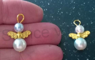 Andílek pro štěstí duhový - talisman - zlatý (H298)