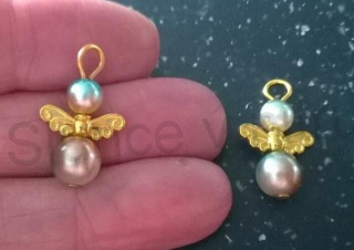 Andílek pro štěstí duhový - talisman - zlatý (H299)