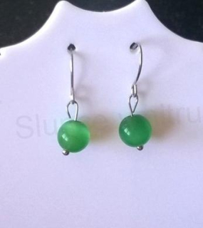 Minerální  náušnice kočíčí oko (X767)