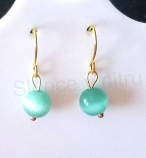 Minerální  náušnice kočíčí oko (X771)