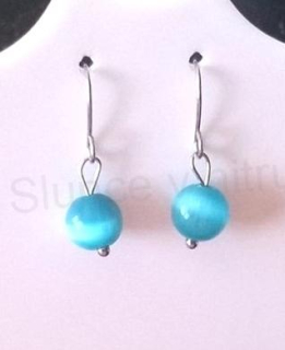 Minerální  náušnice kočíčí oko (X773)